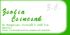 zsofia csincsak business card